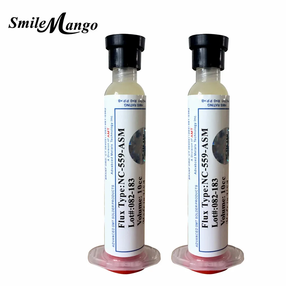 

SmileMango 2pcs/lot NC-559-ASM BGA PCB No-Clean Solder Paste Welding Advanced Oil Flux Grease 10cc Soldering Repair Tools