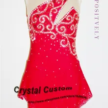 Горячая Распродажа красное платье для фигурного катания Горячая новинка Брендовое платье для катания на коньках для соревнований по индивидуальному заказу DR3154