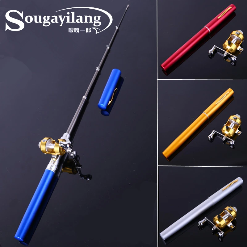 Pen Fishing Rod 4 Colors Portable Telescopic Winter Fishing Rods Set