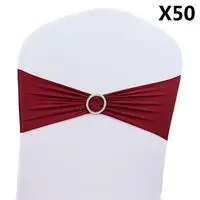 1 Горячая Распродажа! 50 шт./лот 15x36 см стрейч свадебный ремень чехол на стул с лентой с пряжкой слайдер пояса лук украшения - Цвет: 1