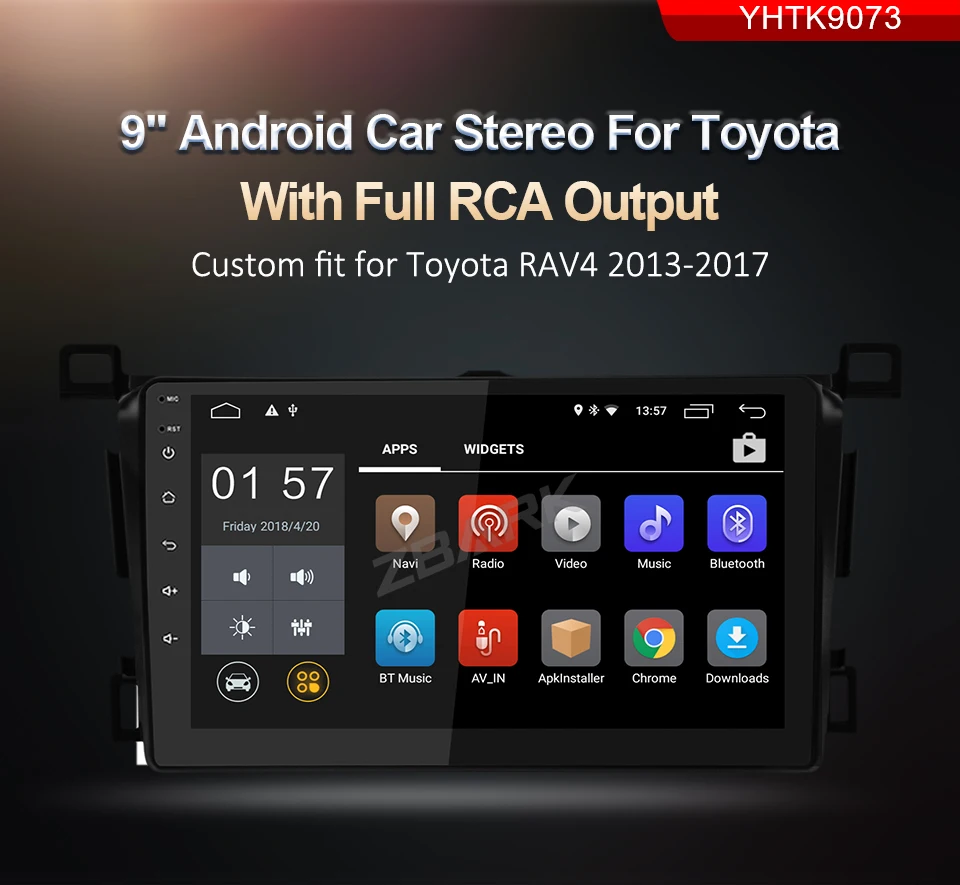 Cheap 9 inch 2 din Android 8.1 Car multimedia radio stereo player GPS Navigation For Toyota RAV4 2013 2014 2015 2016 2017    YHTK9073 0
