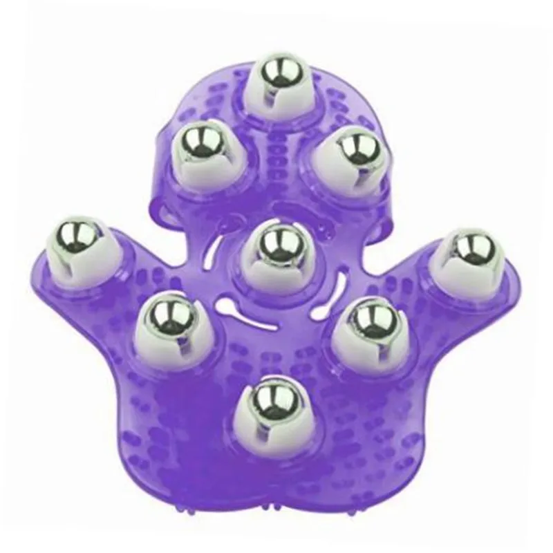 360 Degree Rotatable 9 Metal Roller Ball Massage Glove Silicon Body Relaxation Massager (4)
