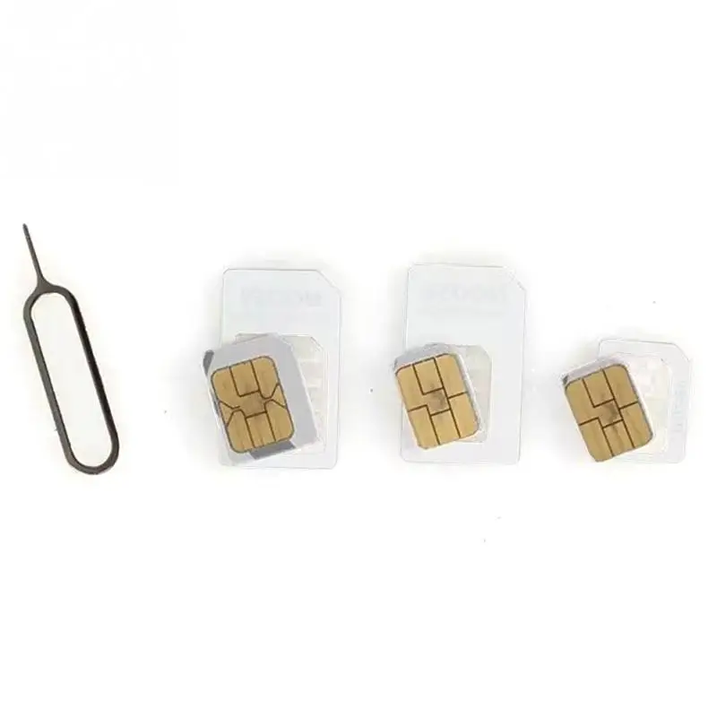 4 в 1 Аксессуары для смартфона адаптеры для сим-карты+ Micro Sim+ устройство для установки для сим-карты sim-карты и инструменты для Iphone 4 4s 5 5S 5C