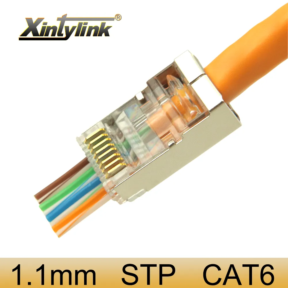 Xintylink EZ rj45 macho conector de cable ethernet de cat6 cat5e cat 6 .