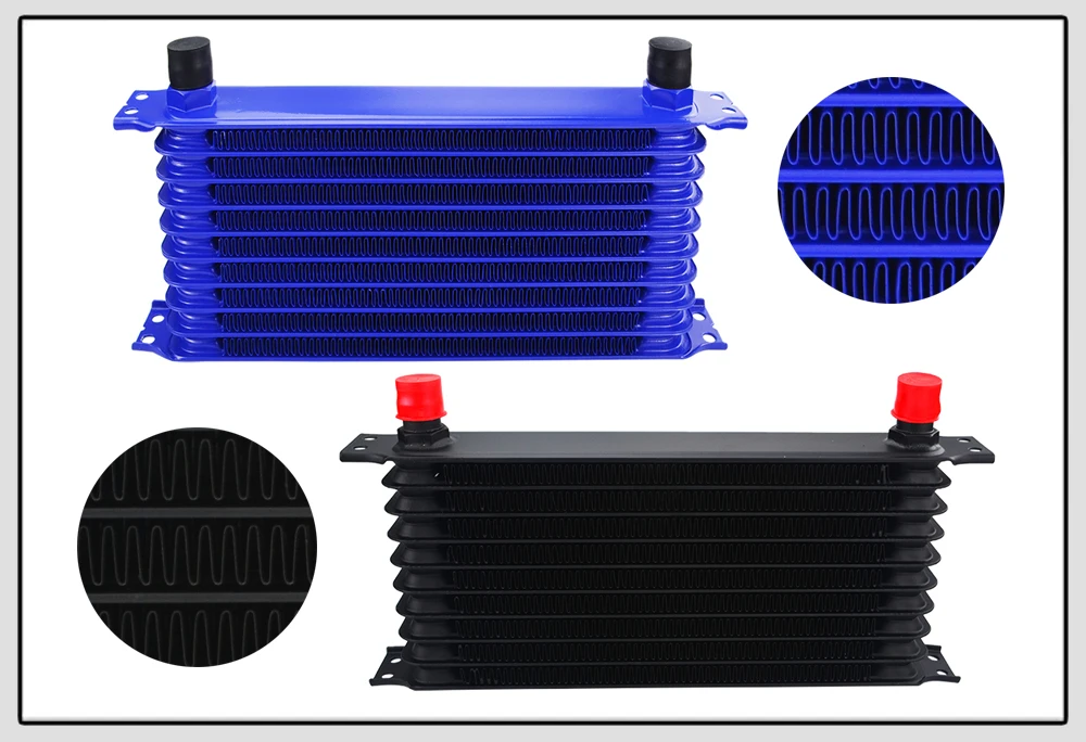 WLR-Универсальный 10 рядов масляный радиатор комплект+ Масляный фильтр Сэндвич адаптер+ нержавеющая сталь плетеный Масляный шланг с PQY стикер+ коробка