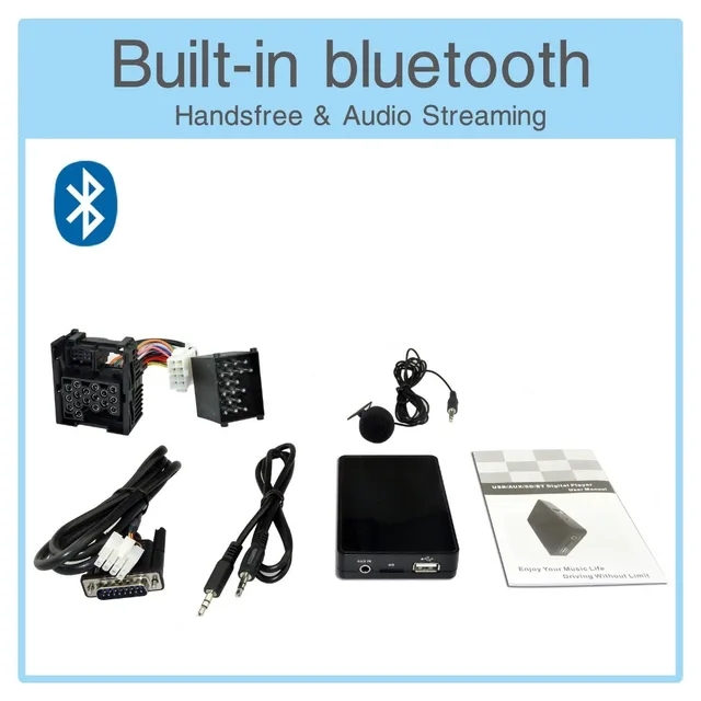 Bluetooth Car Kit Handsfree A2DP USB MP3 Player AUX Digital CD Changer