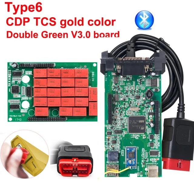 CDP TCS obd obd2 сканирование для cdp tcs pro,00 keygen программное обеспечение OBDII Автомобильный грузовик диагностический инструмент bluetooth usb интерфейс сканер - Цвет: Type6 gold BT