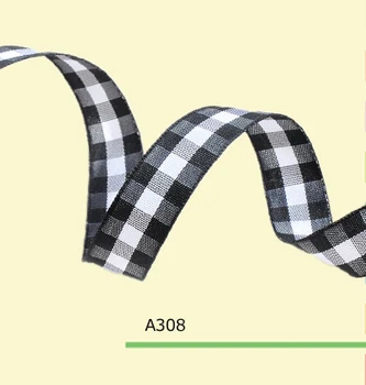 

1.5" inch 38mm black and white gingham ribbon