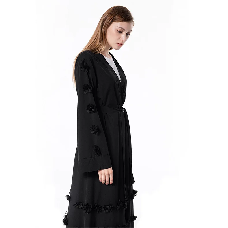 Abaya 2018 Дубайский Мусульманский платье Абая для женщин Повседневное с длинным рукавом плюс размер ислам ic одежда ислам Moslim Jurken открытый