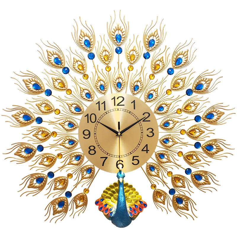 

Big Crystal Peacock Wall Clocks Clocks Wall Home Decor Wall Clock Modern Design Wall Watches Wedding Decoration R1484