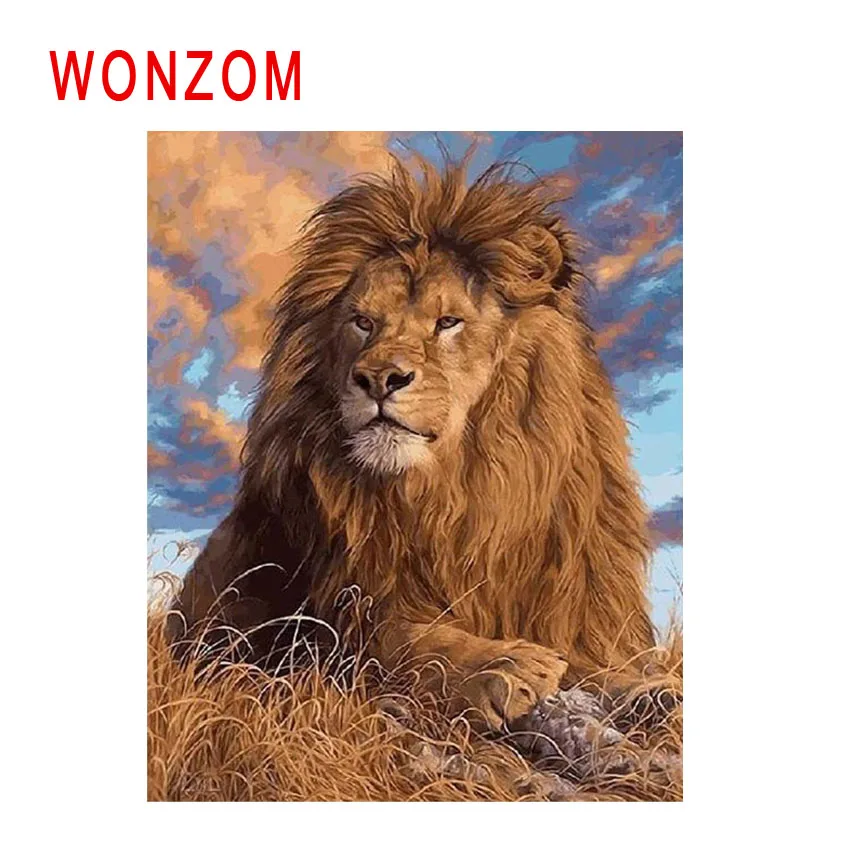 WONZOM картина по номерам на закате искусственное Рисование животных декоративные