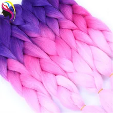 Feibin синтетические Омбре косички волосы для наращивания крючком огромные косички волосы для наращивания 24 дюйма 100 г