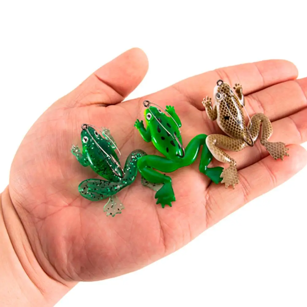 

1 pc 6 cm 5.5 g Pesca Fishing Lure Lifelike Artificial Fishing Silicone Bait Frog Lure with Hook Soft Fishing Frog Lures fishing