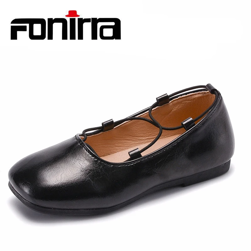 

2018 New Fashion Girls Princess Shoes For Party Wedding Spring Autumn Casual Strap Shoes PU Leather Flat Shoes For Kids 376