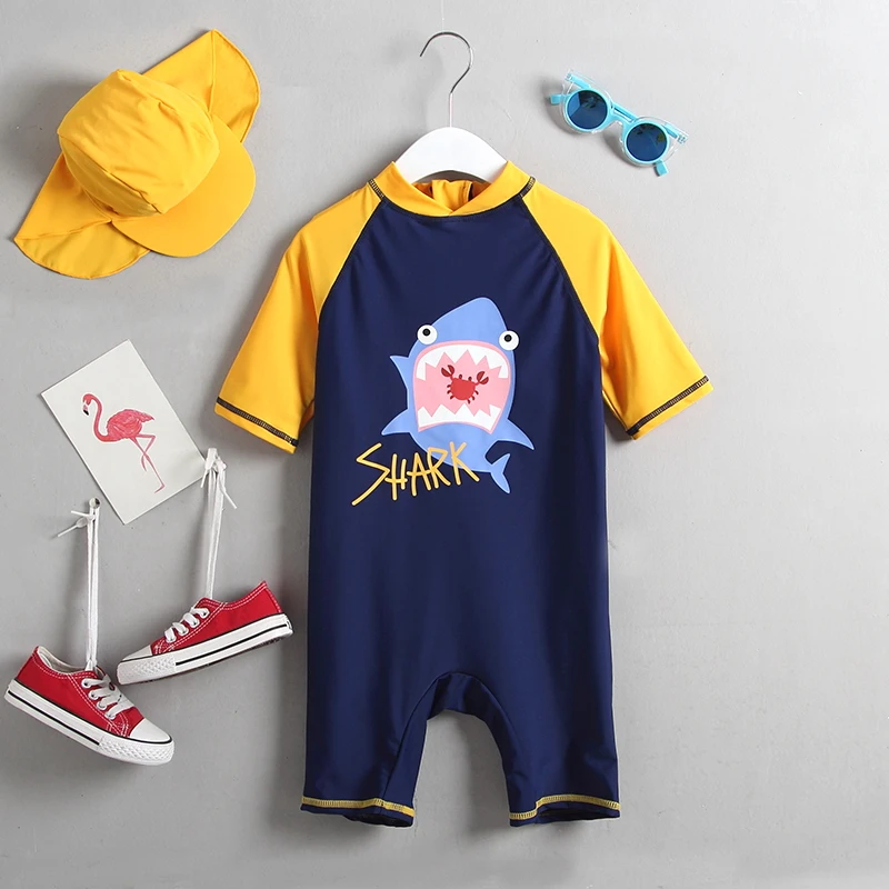 Baby Boy Swimwear UV Protect Infant Kids Bathing Suit for Boys Shark Dinosaur Anchor Short Sleeve One Pieces Children's Swimsuit Baby Boy Swimwear UV Protect Infant Kids Bathing Suit for Boys Shark Dinosaur Anchor Short Sleeve One Pieces Children's Swimsuit