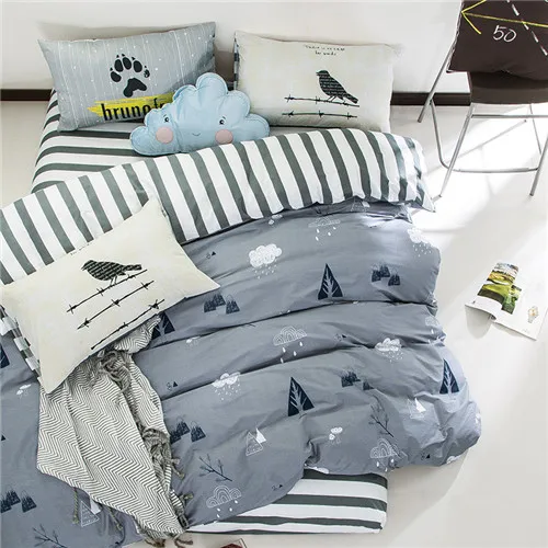 Хлопок краткое постельное белье набор пододеяльников для пуховых одеял плоский простыня наволочка простыня Twin queen размеры - Цвет: yuji