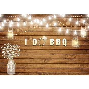 

Custom Wedding Backdrop for Photography Printed Bulbs Wishing Bottles Flowers Newborn Baby Shower Props Wood Photo Backgrounds