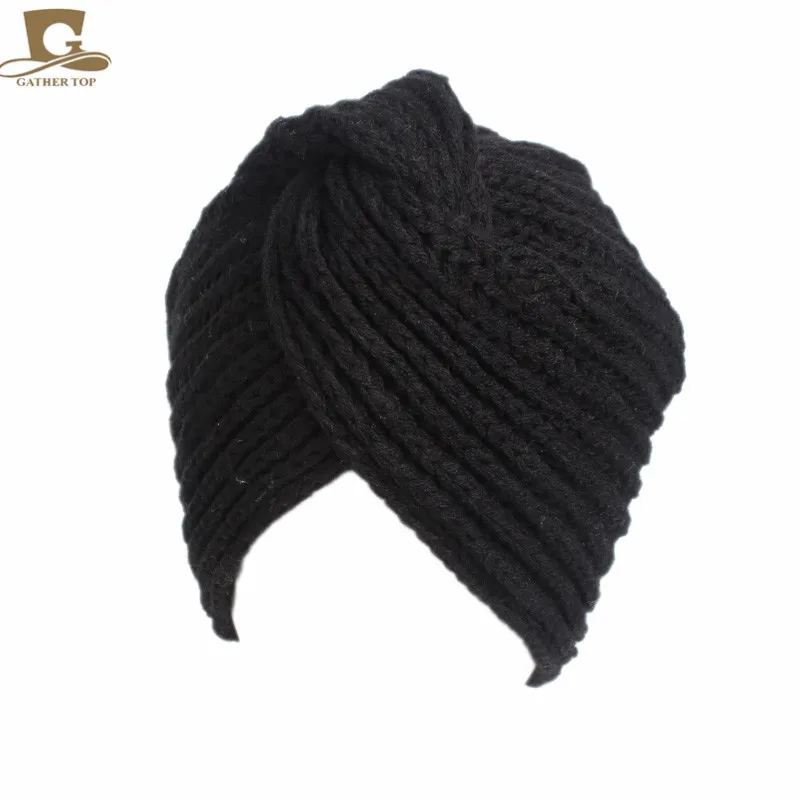 Новая модная женская зимняя теплая вязаная тюрбан крест твист арабские волосы обертывание шляпа шапочка головной убор