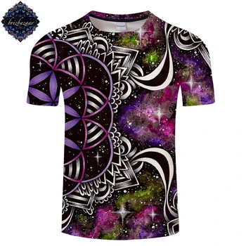 

FLOWER OF LIFE By Brizbazaar Art 3D tshirt Men Women t shirts Galaxy T-shirts Short Sleeve Tees Groot Tops Streatwear DropShip