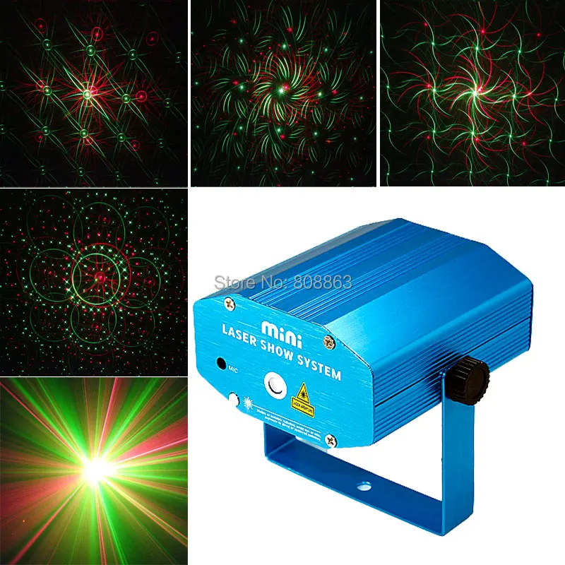 

new Mini 4 Patterns whirlwind gobo R&G Laser Projector Lighting light DJ Dance Disco Party xmas lighting Stage Lights show B14