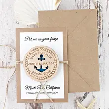 Изготовленный На Заказ морской якорь Свадебный анонс деревянный сохранить дату магниты Пригласительные открытки на помолвку стаканчики для вечеринки, подарков