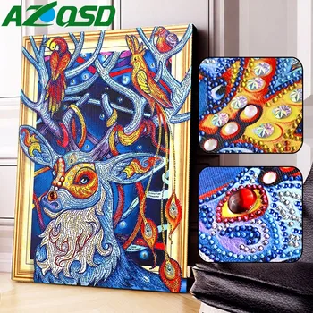 

AZQSD Diamond Embroidery Deer Gift Special Shaped Partial Round Drill Diamond Painting Animal Home Decor 5D DIY Mysterious