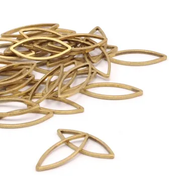 

100pc.. Raw Brass Marquise Ring, Connector,sz (7x19x0.80mm) D040