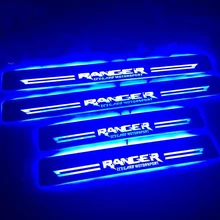 Qirun acrilico mobile a led del portello dello scuff benvenuto luce pathway lampada pannelli interni delle porte portello del piatto del davanzale per Ford Ranger 2014 2015 2016