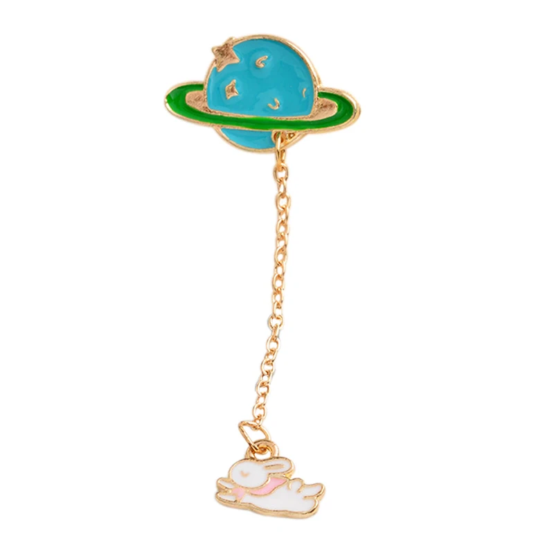 Hot Sale Personality Creative Planet Series Cartoon Brooch Jewelry Badge Metal Clothing Collar Pin