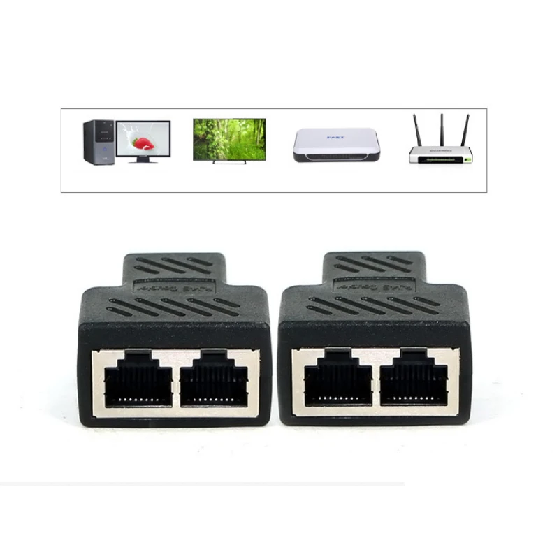 

Urijk 1pcs 1 To 2 Ways RJ45 Female Splitter Adapter Connectors Interface Ethernet Cable Subinterface for Laptop Docking Stations
