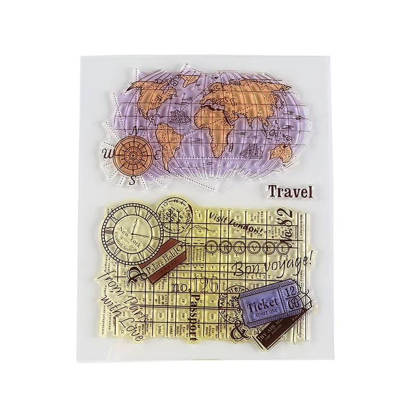 

DIY Global Map Transparent Clear Silicone Stamps for DIY Scrapbooking/Card Making/Kids Fun Decoration Stamping Stamps F3