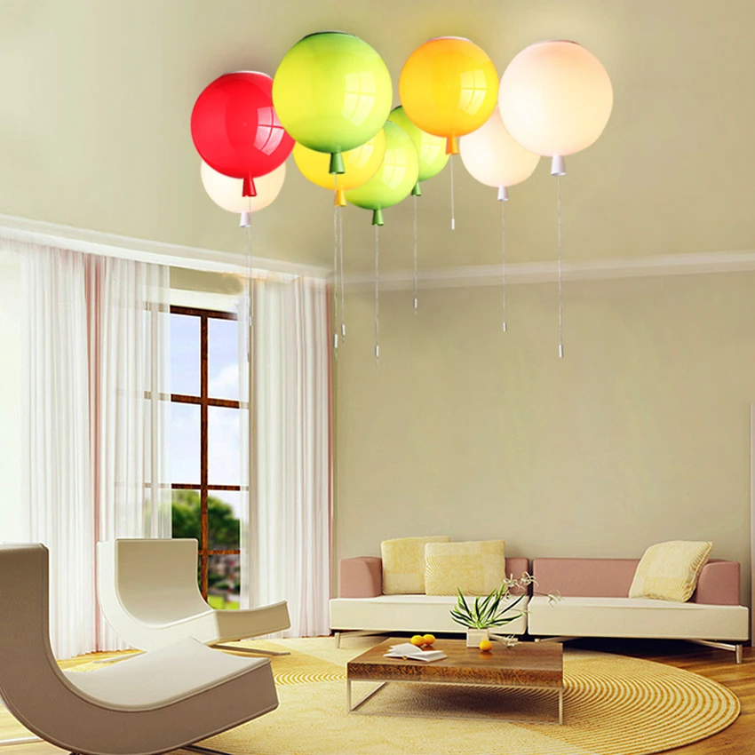 Современный цветной светодиодный потолочный светильник с воздушным шаром, светодиодный потолочный светильник для детской спальни, гостиной, потолочные светильники, Кухонные светильники