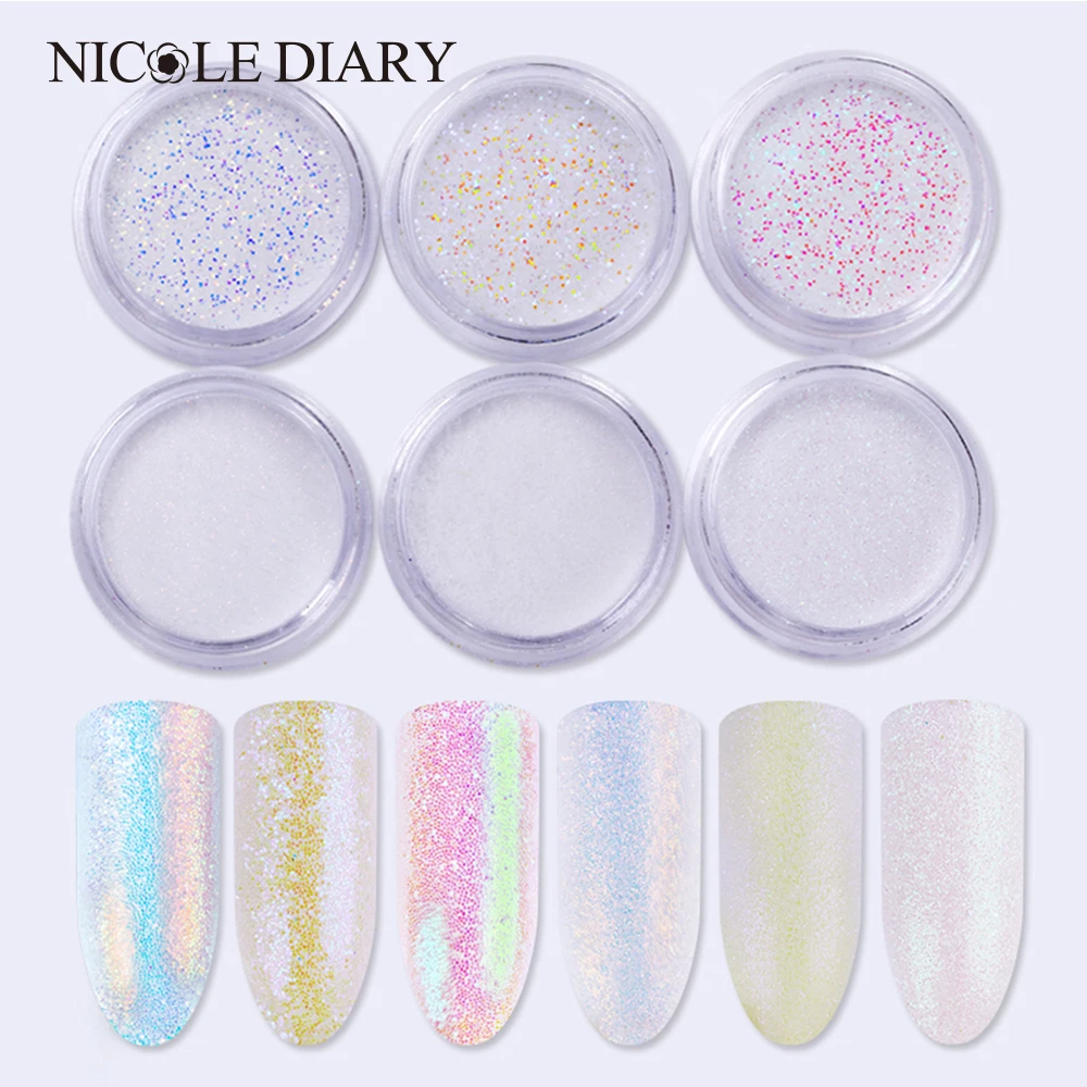 

Gradient Nail Glitter Powder Set Colorful Shell Shimmer Laser Glitters DIY Art Nail Decoration Nail Pigment Powder