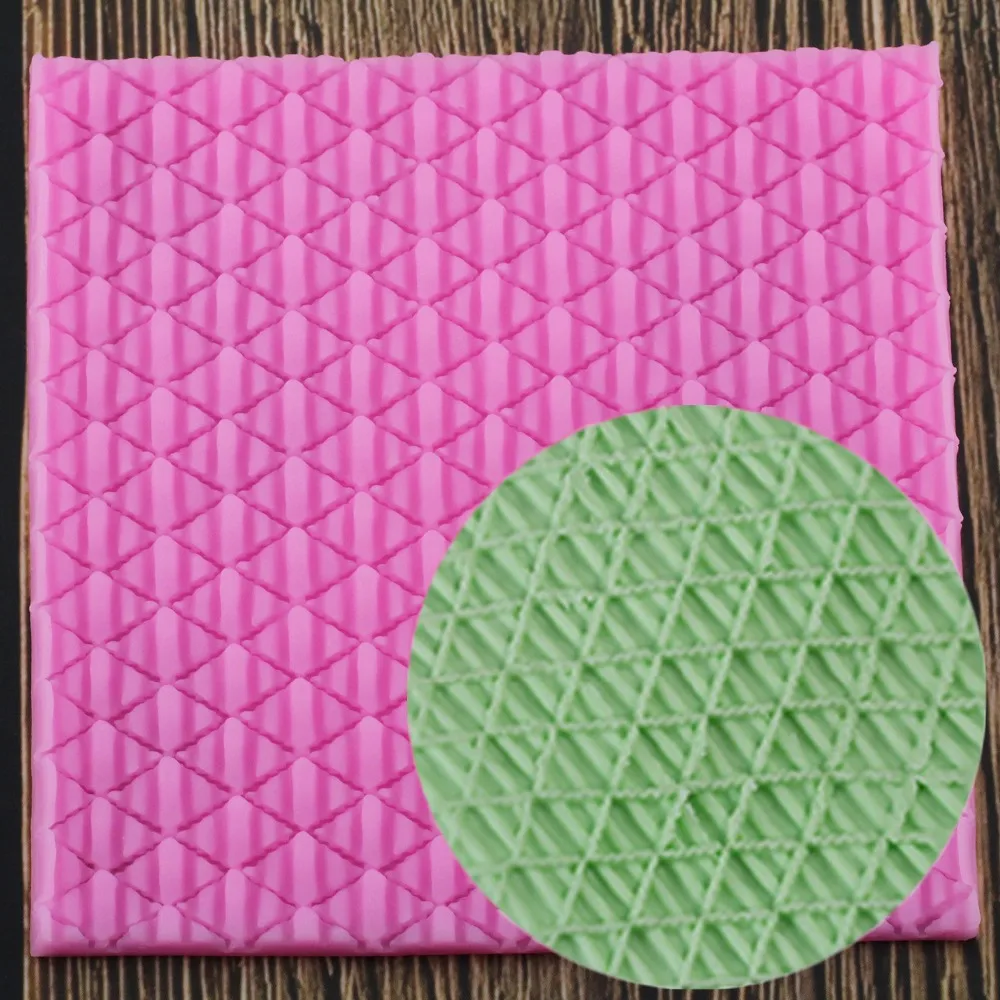 

Knitting Wool Lace Pattern Fondant Silicone Molds Knit Printing Pad Texture Template Cake Decorating Kitchen Baking Tools
