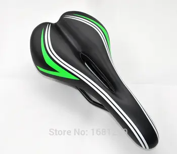 

Newest 1010-1 black+green color Mountain bike saddle hollow light City Road bicycle front seat mat MTB bike parts Free shipping