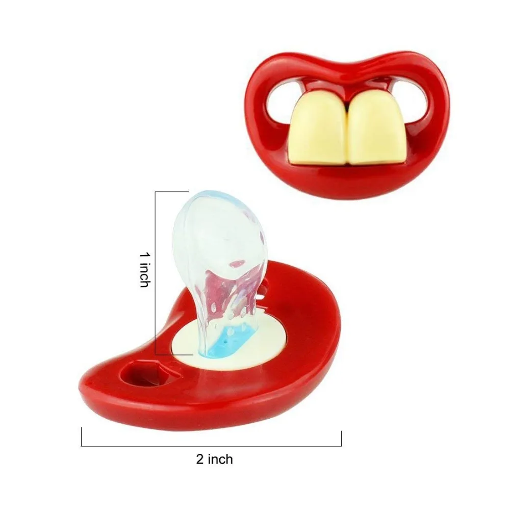 Безопасный детский Забавный пустышка Прорезыватель для зубов из пищевого силикона пустышка для младенцев соска малыша форма рта соска Рождественский подарок для ребенка