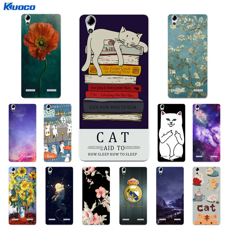 Мягкий ТПУ чехол для телефона Lenovo A6010 Plus &amp A6000 Lemon K3 K30-T с изображением кота