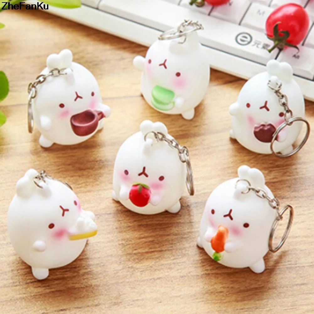 

Cute Animal Ornaments Potatoes Rabbit Key Chains Korean Crafts Car Decoration Keychain Small Pendant Key Ring Jewelry Gift