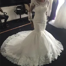 Южно-Африканский Белый Тюль Русалка Свадебные платья бисером Свадебные платья Кружева аппликация на свадебные платья Vestidos De Novia