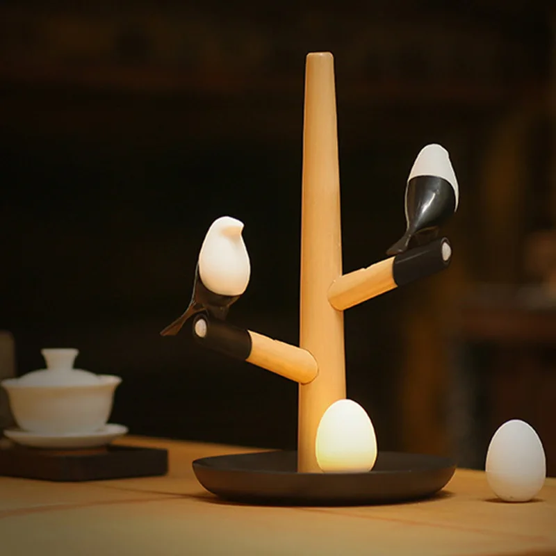 

3D Tree Birds LED Smart Night Light Touch Sensitive USB Charger Table Desk Bedside Bedroom Baby Sleeping Lamp Home Tray Decor
