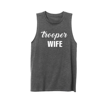 

Womens State Trooper Wife Fitness Workout Casual Tank Vest Sleveless Tops Shirts