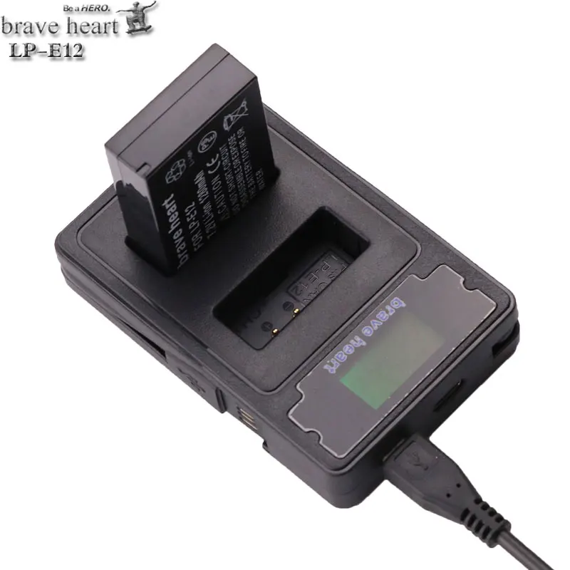 

1X LP-E12 LPE12 LP E12 Camera Battery Bateria Batterie AKKU + LCD USB Charger For Canon M 100D Kiss X7 Rebel SL1 EOS M10 DSLR