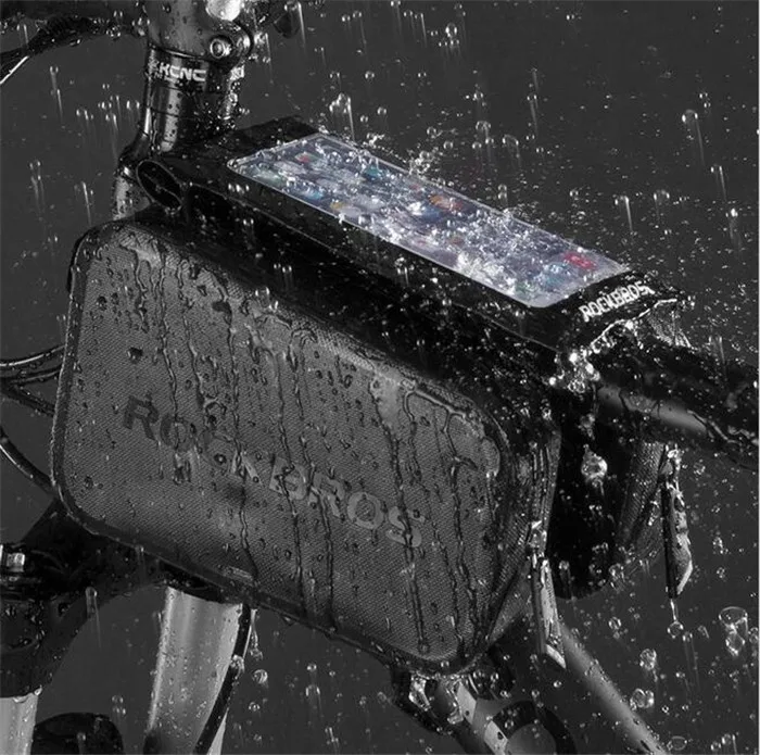 

RockBros Waterproof Bike Touch Screen Phone Bag Frame Tube Bag Head Bag 6.0" Phone Bag Pannier Rainproof Cycling Bike Accessori