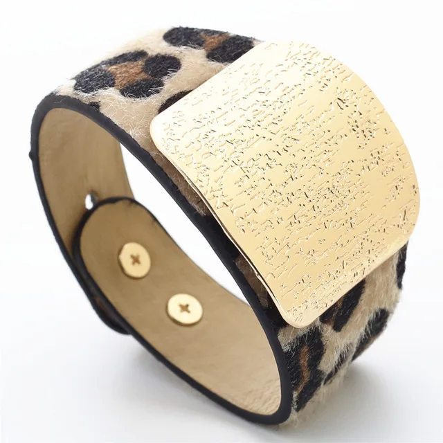 Классические модные круглые змеиные кожаные леопардовые браслеты женские модные женские браслеты женские ювелирные изделия дизайн Геометрические - Окраска металла: style 1 brown