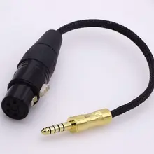 10 cm luva de nylon preto 4 núcleos de cobre fios de 4.4 MM macho para 4-pin xlr fêmea cabo adaptador de áudio equilibrada
