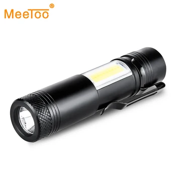 

Q5+COB LED Flashlight Powerful LED Torch Flashlight Lanterna 4 Modes Search Light Use 14500 Or AA Camping Hunting Flashlights