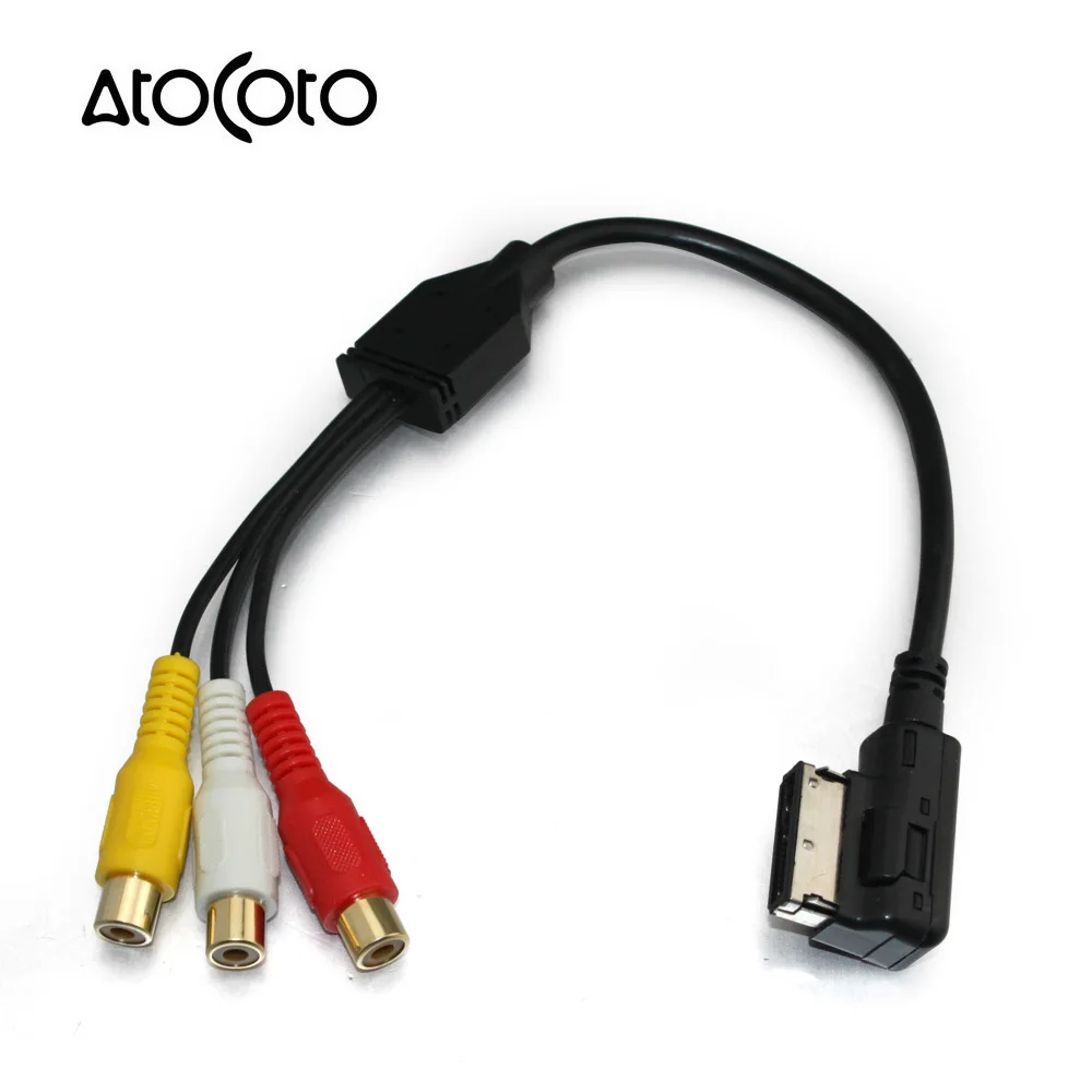 AtoCoto автомобиль 3 RCA к MMI AMI интерфейс преобразования Соединительный кабель адаптер для Audi A3 A4 A5 A6 A7 Q5 Q3 Q7 аудио видео вход