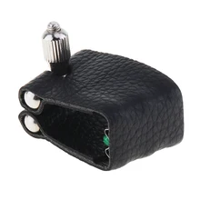 Прочная красивая кожаная Лигатура альт саксофон мундштук клип с металлической накладкой для альт саксофона