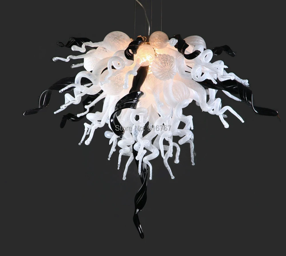 

Free Shipping UL/CE 110v/220v LED Stylish Lamp New Home Decor Black White Chandelier Fabric