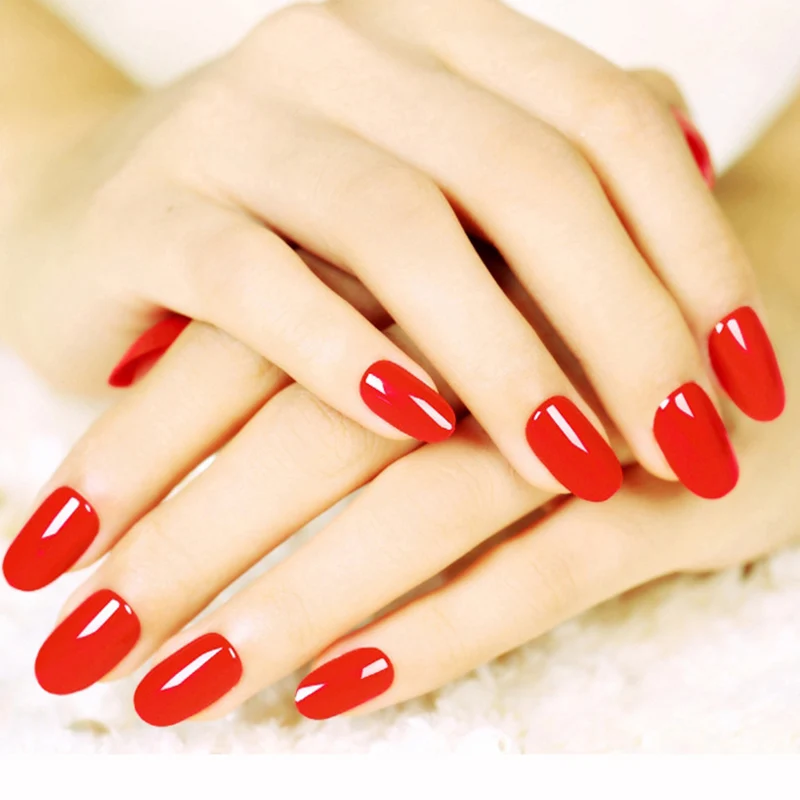 24pcs Full Cover Fake Nails Art Round Head Short Nail Tips Design 17 Candy Colors False | Красота и здоровье